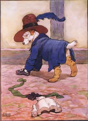 Sie ging zum Strumpfhändler, um ihm Strümpfe zu kaufen, als sie zurückkam, war er in seinen Kleidern, 1930er Jahre